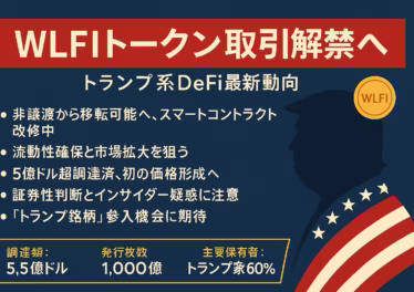 WLFIトークン取引解禁へ|トランプ系DeFi最新動向 9 e937cf9d 57e3 47a6 8cbc d6f17f6f107d