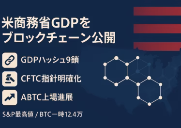 米商務省がQ2・2025のGDPをBTC/ETH等9チェーンに公開。CFTCはFBOT指針を明確化。8/27〜28にS&P500最高値、BTCは一時12.4万ドル（JST）。