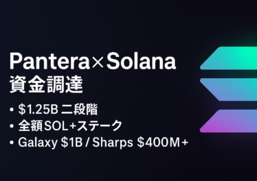 Panteraが最大12.5億ドル調達しNASDAQ企業をSolana特化に転換。Galaxy連合の10億ドル計画も進行中。公開企業のSOL保有は6.95億ドル規模（2025-08-26 JST）。