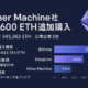 1280×670 pxの横長インフォグラフィック。左に『Ether Machine社 10,600 ETH追加購入』と大見出し、総保有345,362 ETH・公開企業3位など主要データを箇条書き。右にBitmine・SharpLink・Ether MachineのETH保有量を比較する横棒グラフ。背景はネイビーブルー、グラデーションのパープル系でイーサリアムらしい配色。