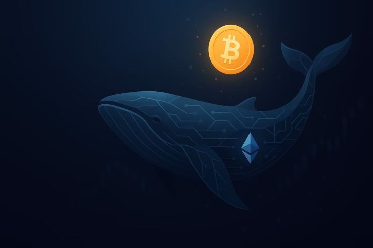 2025年8月、大手機関のBTC・ETH売却でBTCは124k→115kへ一時調整。PPI+0.9%とSEC ETF延期（10月）が要因、ETFフローはARKB流出▲4,670万ドル・IBIT流入+1.14億ドル。