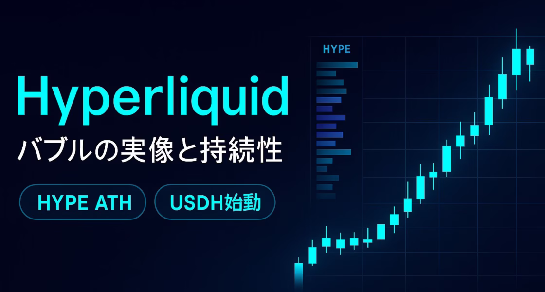 HyperliquidのHYPEは2025/9/12に$57.3で最高値。7月出来高$319B、8月収益$106M。USDH発行はNative Marketsに決定。
