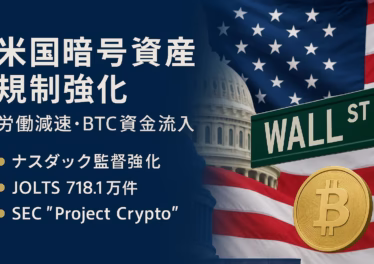 米ナスダックは新株での暗号資産購入に株主承認を義務化。7月JOLTSは7.2百万件に減少。規制強化と労働減速が同時進行（2025/9/4 JST）。