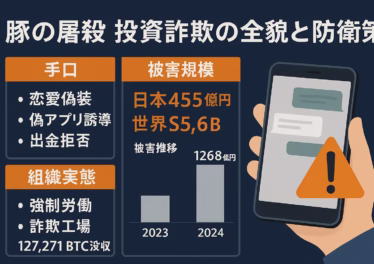 豚の屠殺 投資詐欺の全貌と防衛策 9 日本の被害は2023年455億円→2024年1,268億円。未会合者の投資話は停止・登録確認・#9110/188相談が要点。2025-10-18 13:00 JST基準。
