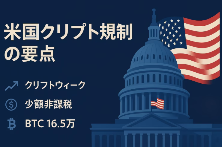 7/17に下院が3法案を可決（308-122/294-134/219-210）。Lummis案は少額非課税「1取引300ドル・年5,000ドル」。2025-10-10 JST基準で主要数値と到達点を整理。