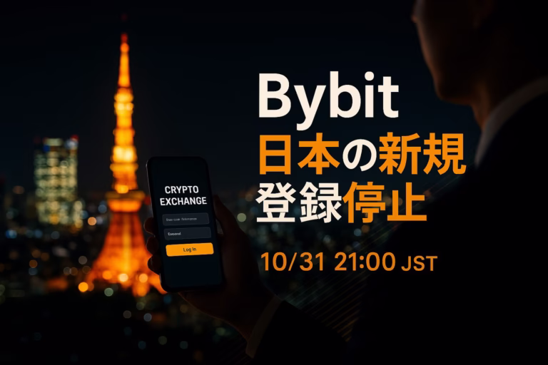 Bybitが日本の新規登録を10/31 21:00（JST）から停止。既存は当面継続と案内。期日・代替CEX・保全動線（2FA/出金リスト/自主管理）を整理。