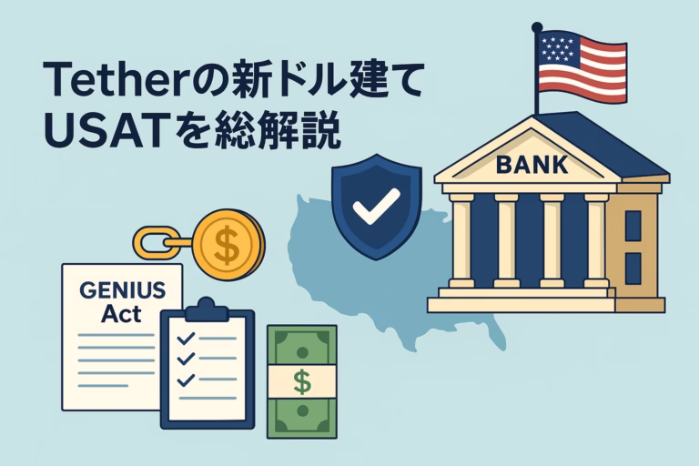 USATの基本＝Anchorage発行・1:1現金/短期国債・月次開示。GENIUS法は2025-07-18成立。まずはカストディ体制と初回レポートをJST 10/25 12:30の時点で確認。