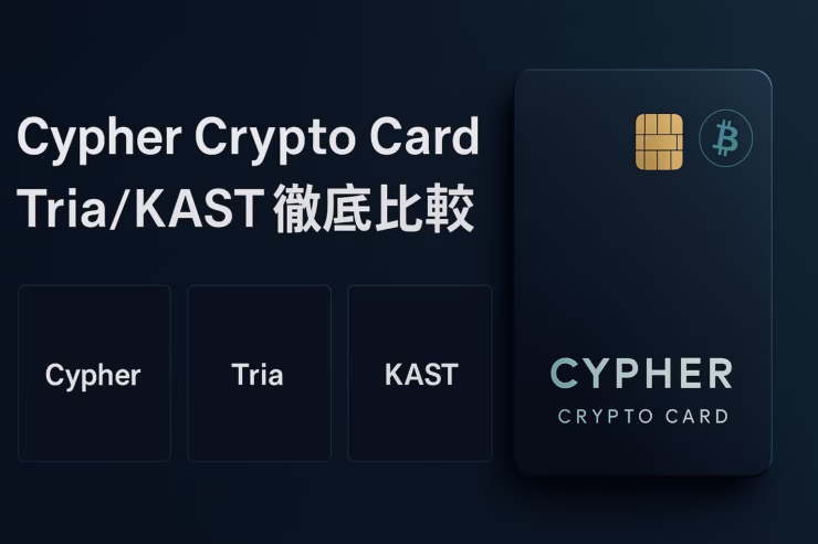 3社を一次情報で比較。①非カストディ重視はCypher/Tria、②高還元重視はKAST。$CYPRは2025-10-05 JSTに上場/TGE。数値例：KAST恒常7–10%。（JST 2025-10-08）