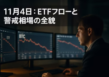 週次ETF流出−$799Mで地合いは弱含み。BTCは$106k近辺、Balancer被害は約$116M。11/5のBinance TRUST上場で短期フロー変化に注意（JST 11/04 朝時点）。