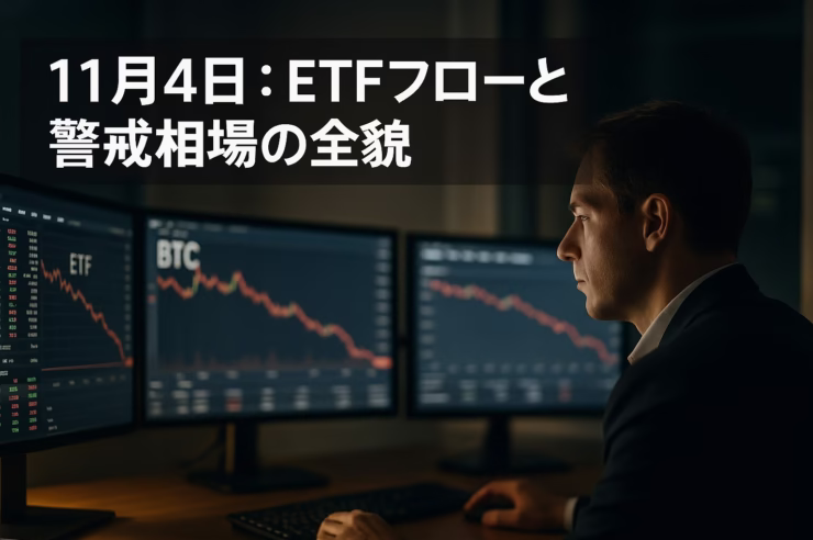 週次ETF流出−$799Mで地合いは弱含み。BTCは$106k近辺、Balancer被害は約$116M。11/5のBinance TRUST上場で短期フロー変化に注意（JST 11/04 朝時点）。