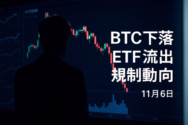 11/05 JSTにBTCが一時$100k割れ、11/04の米現物ETFネットフローは−$566.4M。鍵は$101k維持とフロー反転。出典は@FarsideUK等の一次データ／JST 11/06 10:00。