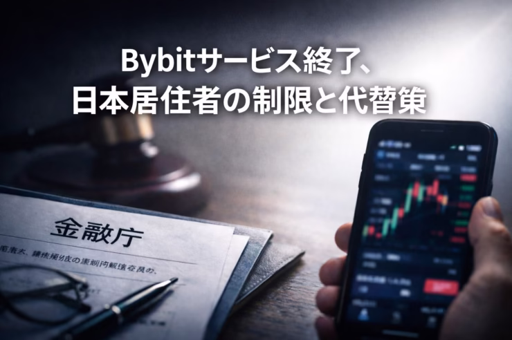 Bybit日本撤退の要点。2025/12/22発表、2026/01/22がKYC修正期限。金融庁の警告3回とアプリ停止要請が背景。資産移動と代替環境確保が急務。