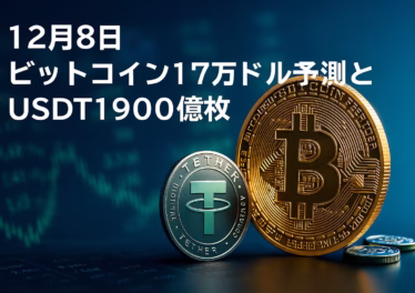 12月8日 ビットコイン17万ドル予測とUSDT1900億枚 9 2025年12月8日週の重要イベントまとめ。JPモルガンBTC目標17万ドル維持、USDT供給1900億枚突破で流動性は潤沢。12/10 FOMC、12/11 Do Kwon量刑、12/12 Aptosアンロックなど重要日程が集中。