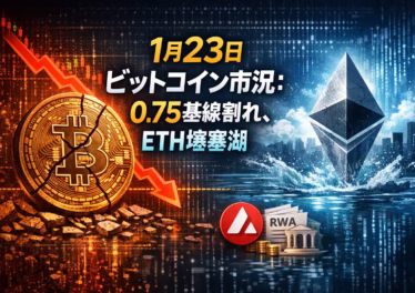 1月23日ビットコイン市況:0.75基線割れ、ETH堰塞湖 10 2026-01-23 09:00 JST市況。BTCは0.75供給コスト割れ、24h清算$459M。Bybitは3/23より日本居住者をクローズオンリーへ制限。
