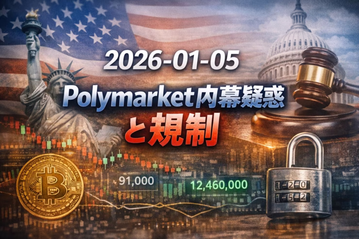 2026-01-05 JST。米国で予測市場の内幕取引規制案が浮上。Polymarketでの$400k利益疑惑が発端。BTCは$91k近辺、今週はHYPE解锁$313Mなどが予定される。