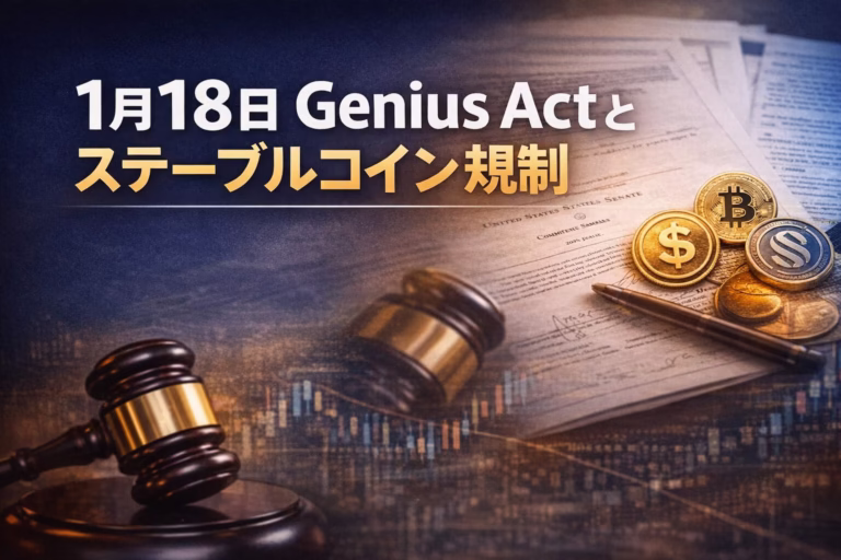 米国規制と市場動向まとめ。1/16のBTC ETF流出は$395M。Genius法が$900B送金市場に影響。XはInfoFi制限。2026/01/18記述。
