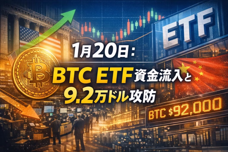 BTC $92,527 (1/20 14:00 JST) 投資商品流入 $2.17B (週次) ZRO解禁 25.71M枚 (20:00 JST)