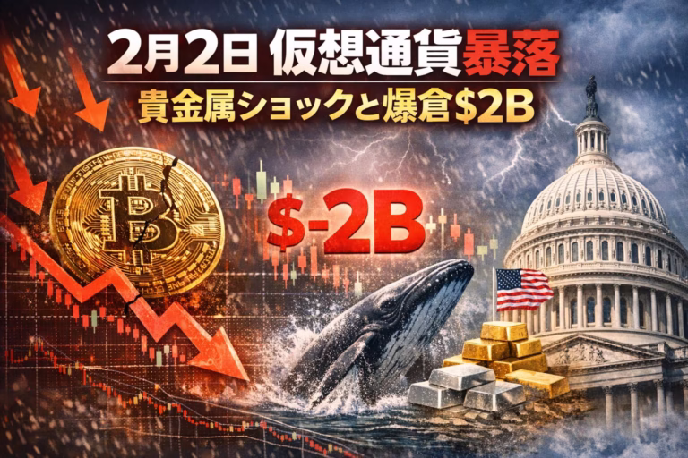 2026-02-02 14:36 JST ・BTC一時$75,700、清算$2.0B超 ・HYPE $305Mアンロック、米雇用統計に注目