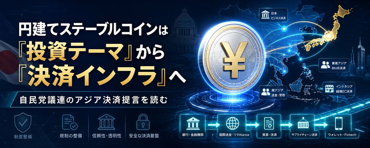 円建てステーブルコインは「投資テーマ」から「決済インフラ」へ──自民党議連のアジア決済提言を読む 4 円建てステーブルコインは「投資テーマ」から「決済インフラ」へ──自民党議連のアジア決済提言を読む