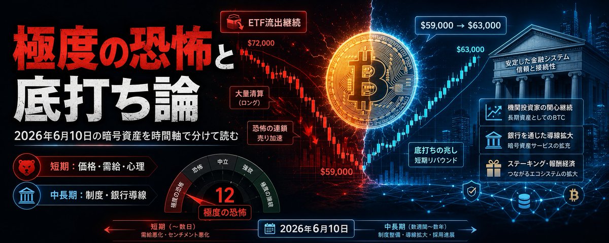 極度の恐怖と底打ち論——2026年6月10日の暗号資産を時間軸で分けて読む 14 極度の恐怖と底打ち論——2026年6月10日の暗号資産を時間軸で分けて読む