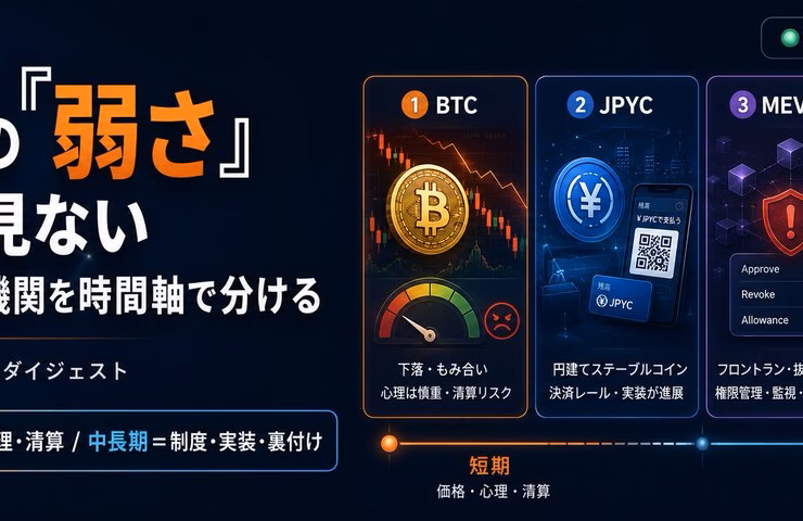 BTCの「弱さ」だけで見ない──制度・需給・機関を時間軸で分ける（2026/6/21 暗号資産ダイジェスト）