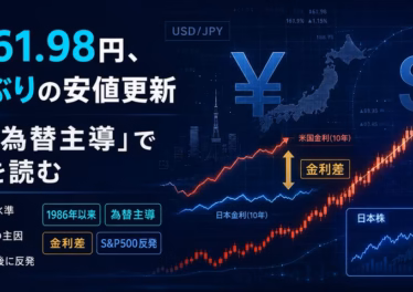 ドル円161.98円、39年半ぶりの安値更新 ― 日米株が「為替主導」で動く局面を読む 11 x article 2071735964784050176