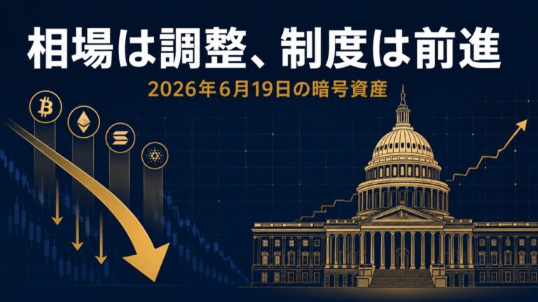 相場は調整、制度は前進を表すアイキャッチ