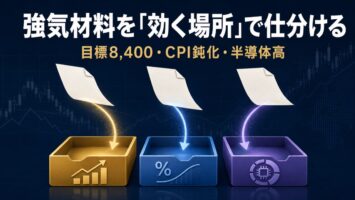 強気材料を効く場所で仕分ける図のアイキャッチ