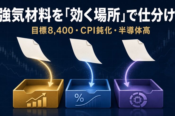 強気材料を効く場所で仕分ける図のアイキャッチ