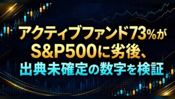 アクティブファンド73%がS&P500に劣後、出典未確定の数字を検証