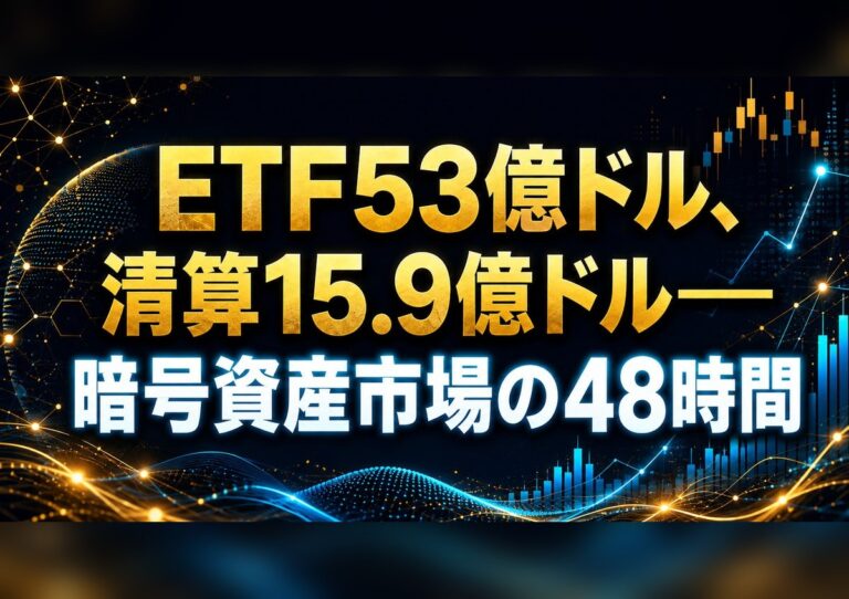 ETF53億ドル、清算15.9億ドル——暗号資産市場の「48時間」を混同せず読む 8 ETF53億ドル、清算15.9億ドル——暗号資産市場の48時間