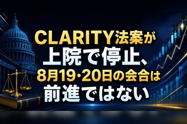 CLARITY法案が上院で停止、8月19・20日の会合は前進ではない