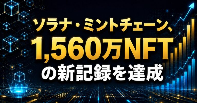 ソラナ・ミントチェーン、1,560万NFTの新記録を達成