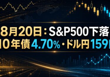 8月20日：S&P500下落・10年債4.70%・ドル円159円