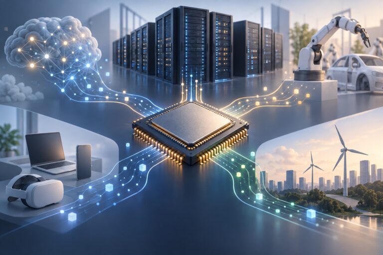 「AI減速=半導体売り」だけでは、9月13日の論点を取り逃がす。 7 半導体とAIサーバーの用途を表すイメージ
