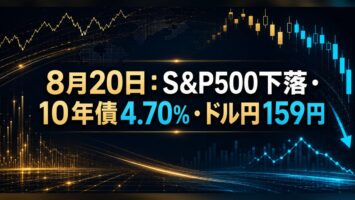 8月20日：S&P500下落・10年債4.70%・ドル円159円