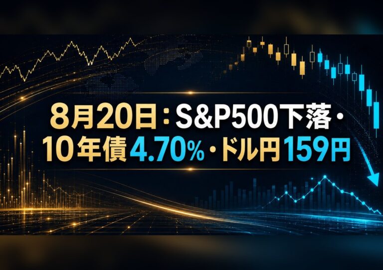 8月20日:S&P500下落・10年債4.70%・ドル円159円——材料を分けて読む 7 8月20日:S&P500下落・10年債4.70%・ドル円159円