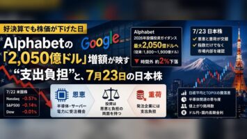 Alphabetの「2,050億ドル」増額が映す“支出負担”と、7月23日の日本株 3 x article 2080086165005426688 fit