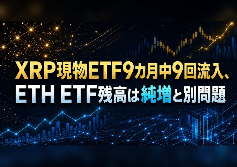 XRP現物ETF9カ月中9回流入、ETH ETF残高は純増と別問題
